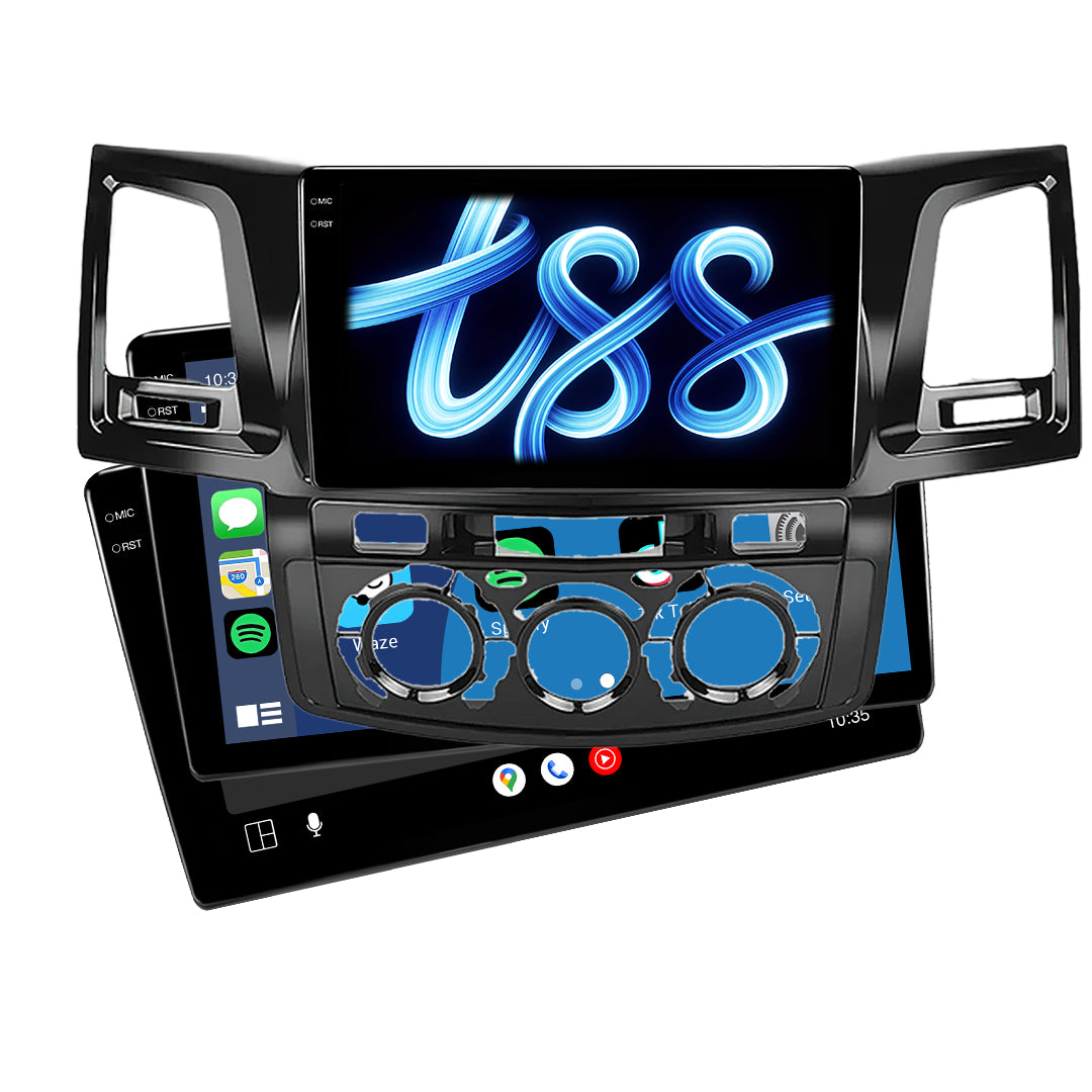Toyota Hilux N70 (2005 - 2015) Circular Knob AC Panel Apple CarPlay / Android Auto Head Unit