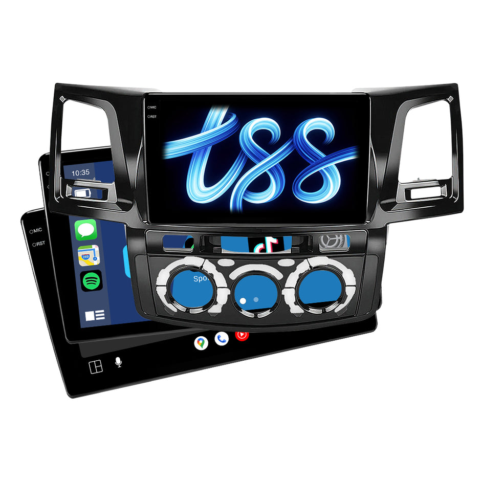 Toyota Hilux N70 (2005 - 2015) Straight Knob AC Panel Apple CarPlay / Android Auto Head Unit